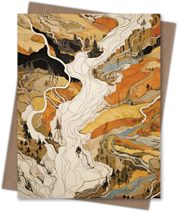 Aerial River Blank Notecard