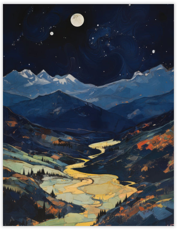 Mountain Starlight Blank Notecard