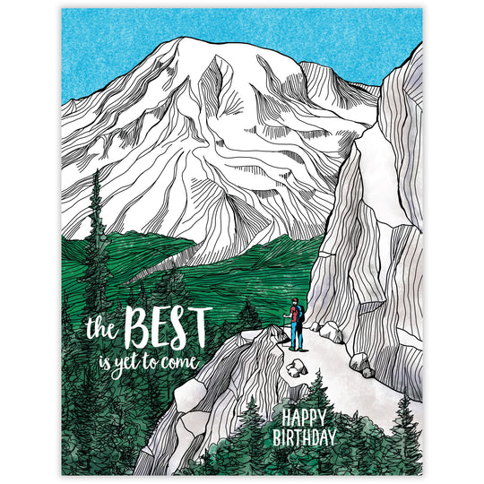 Best is Yet to Come - Recycled Birthday Card for Hikers