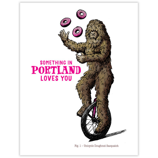 Unicycle Doughnut Sasquatch Card