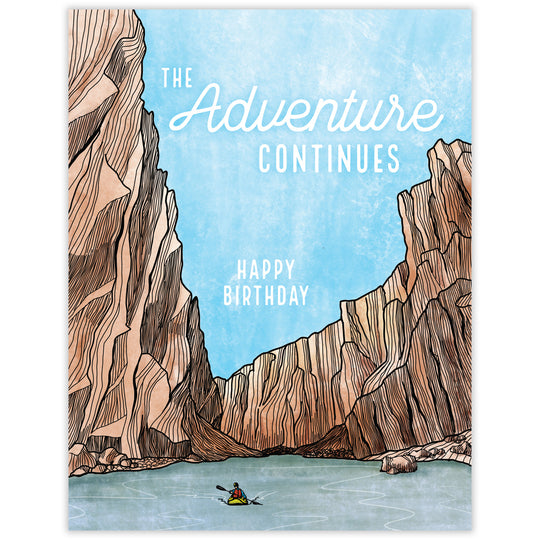Adventure Continues - Recycled Birthday Card for Paddlers