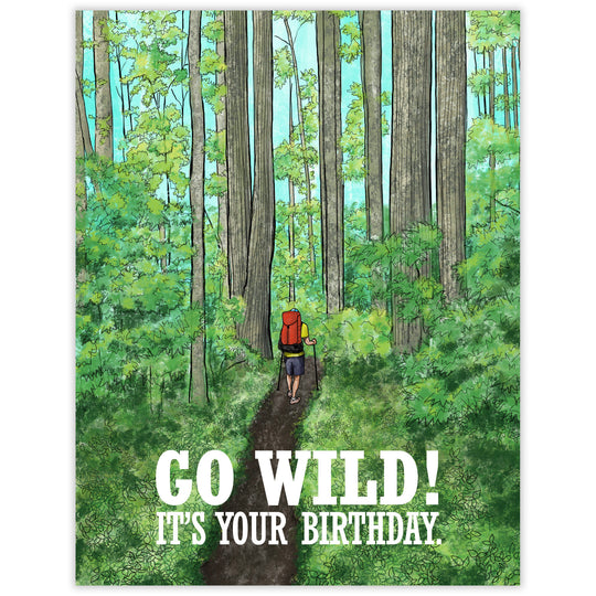Go Wild Birthday - Recycled Birthday Card for Backpackers