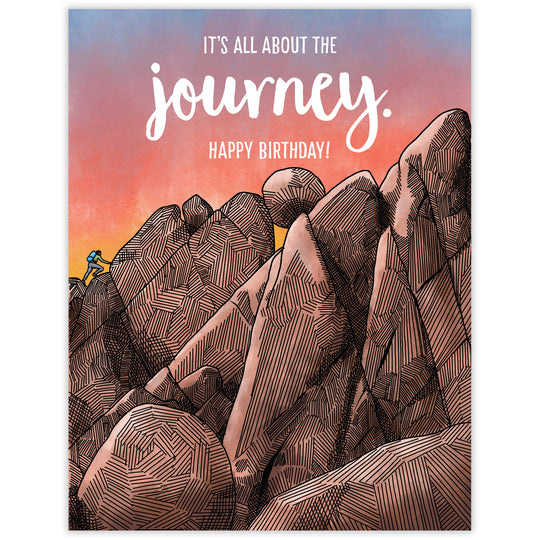 About the Journey - Recycled Birthday Card for Hikers and Climbers