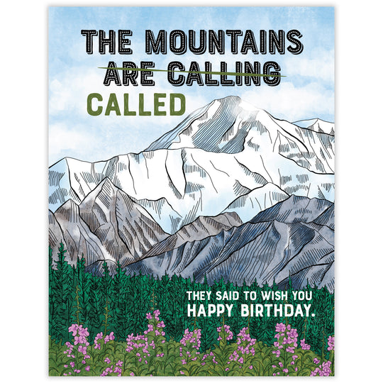 Mountains Called - Recycled Birthday Card for Outdoor Adventurers