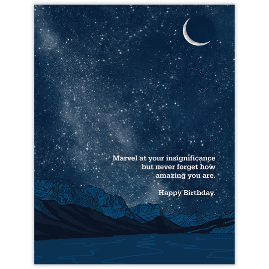 Insignificance - Recycled Birthday Card for Stargazers