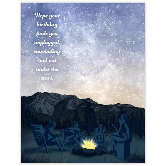 Unplugged - Recycled Birthday Card for Campers