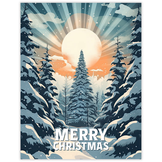 Forest Light Sunrise Christmas Card