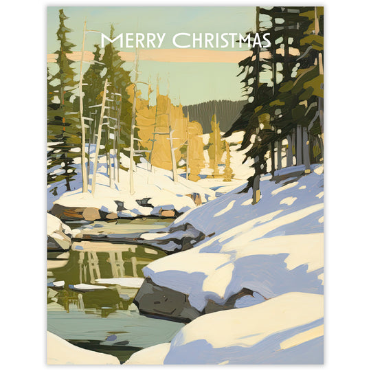 Winter Landscape River Christmas Card