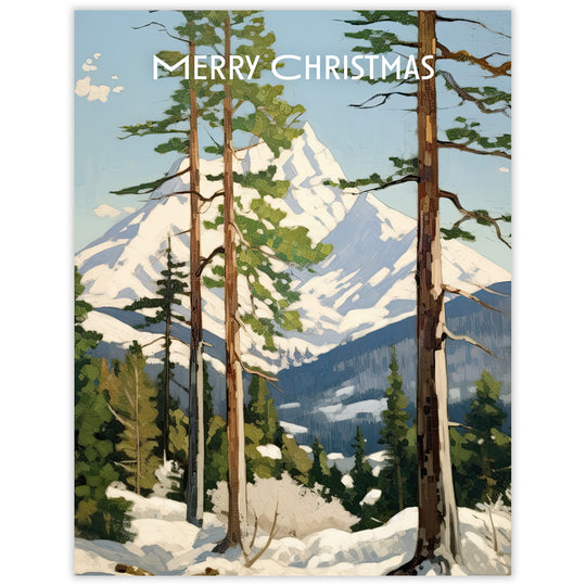 Winter Landscape Mountain Christmas Card