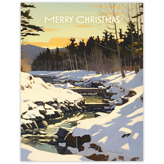 Winter Landscape Creek Christmas Card