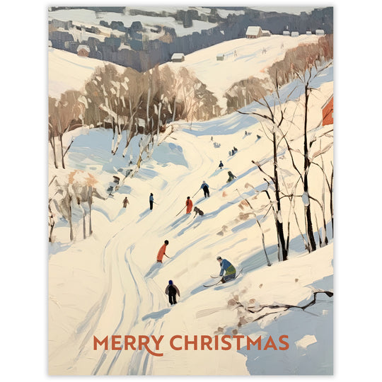 Snow Day Sledding Christmas Card