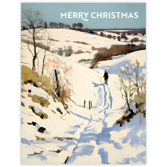 Snow Day Walk Christmas Card