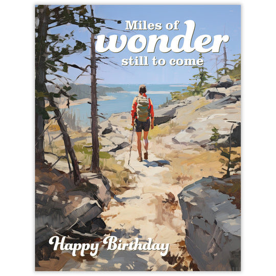 Miles of Wonder - Recycled Birthday Card for Outdoor Adventurers