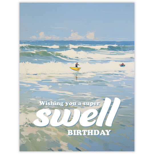 Swell Birthday - Recycled Birthday Card for Outdoor Adventurers