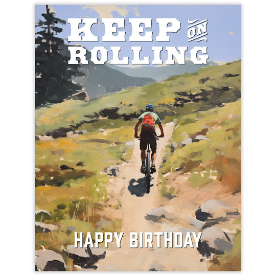 Keep on Rolling - Recycled Birthday Card for Cyclists