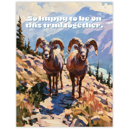 Big Horn Love - Recycled Love Card for Hikers