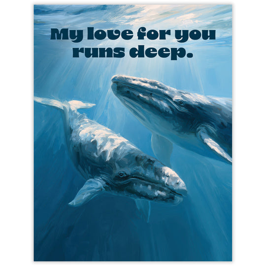 Love Runs Deep - Recycled Love Card for Sealife Enthusiasts