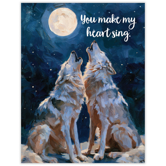 Heart Song Wolves - Recycled Love Card for Wildlife Lovers