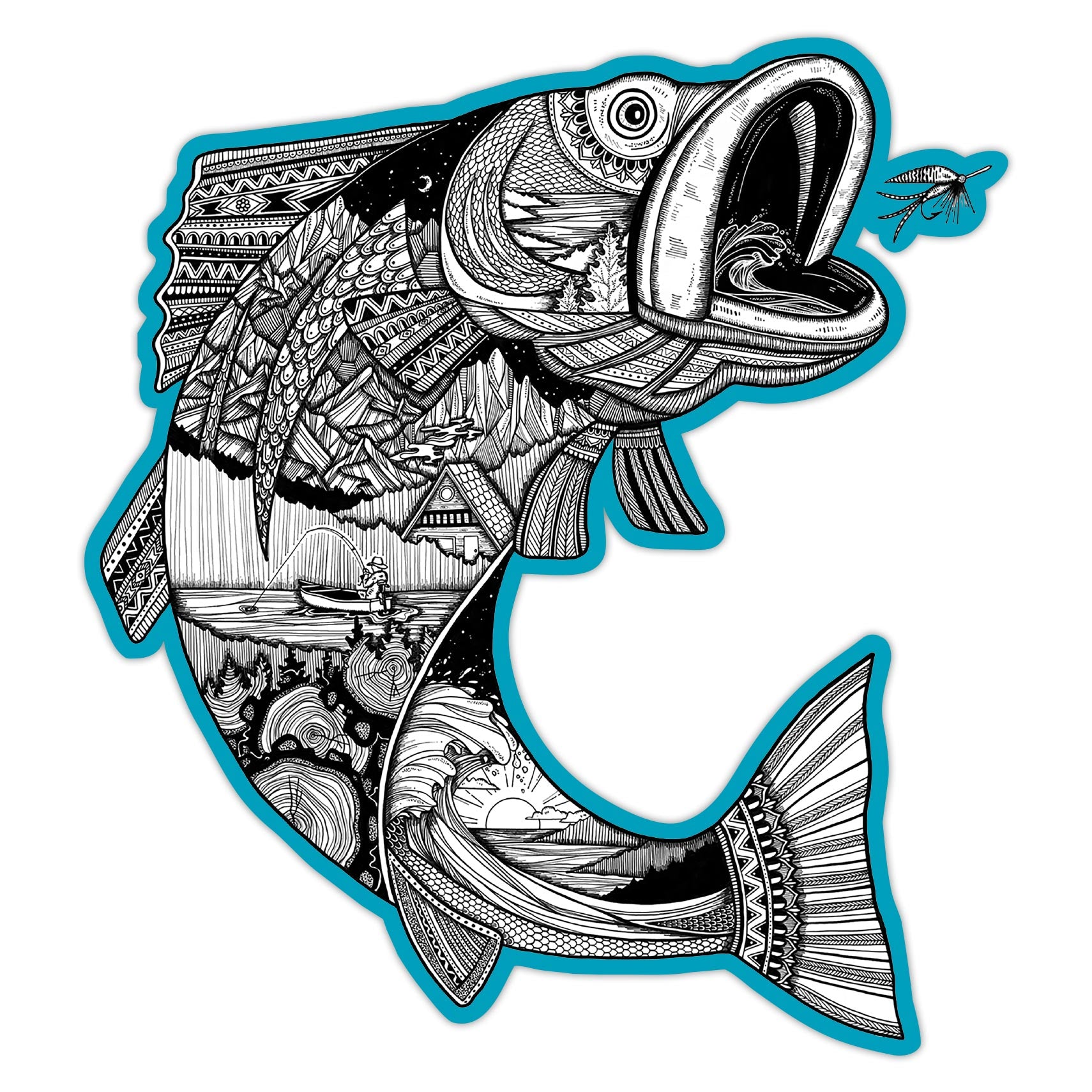 Assam Fish Sticker Fishing Sticker – Waterknot