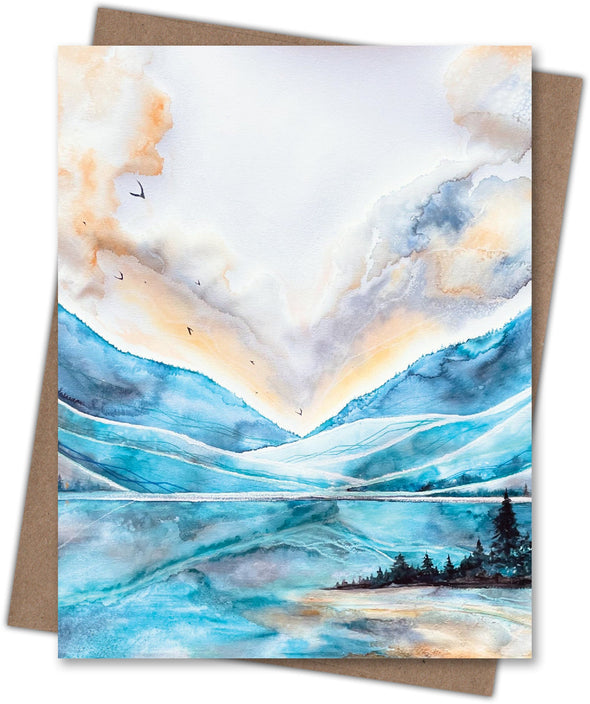 Forest Island Skyscape Blank Notecard
