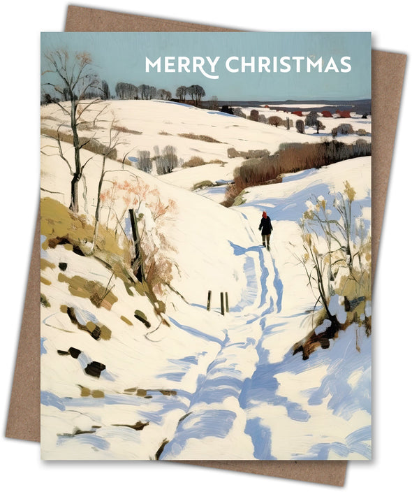 Snow Day Walk Christmas Card