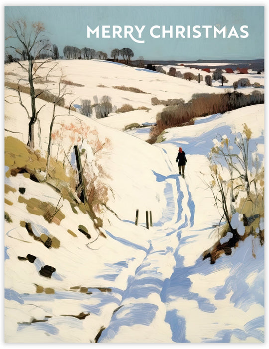 Snow Day Walk Christmas Card